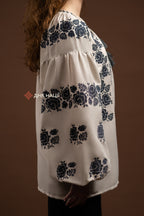 Women’s Embroidered Blouse “Zakvitchana (1)” (Gray)