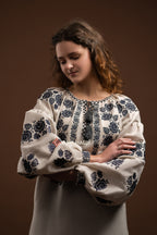 Women’s Embroidered Blouse “Zakvitchana (1)” (Gray)