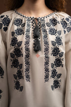 Women’s Embroidered Blouse “Zakvitchana (1)” (Gray)