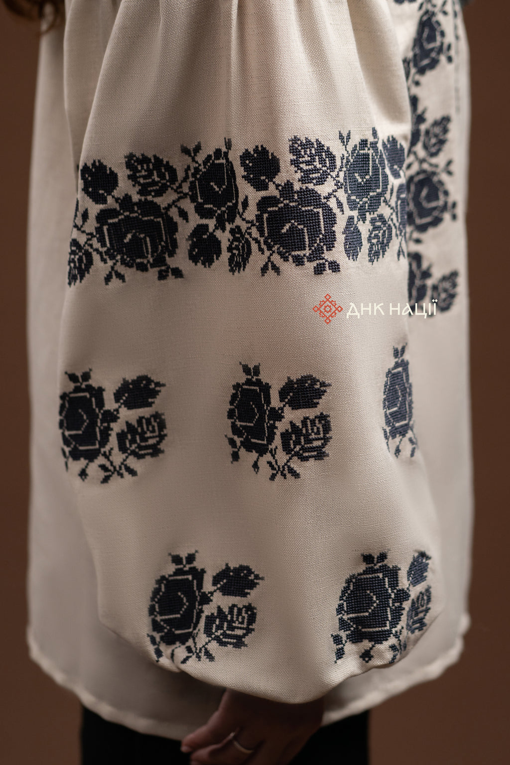 Women’s Embroidered Blouse “Zakvitchana (1)” (Gray)