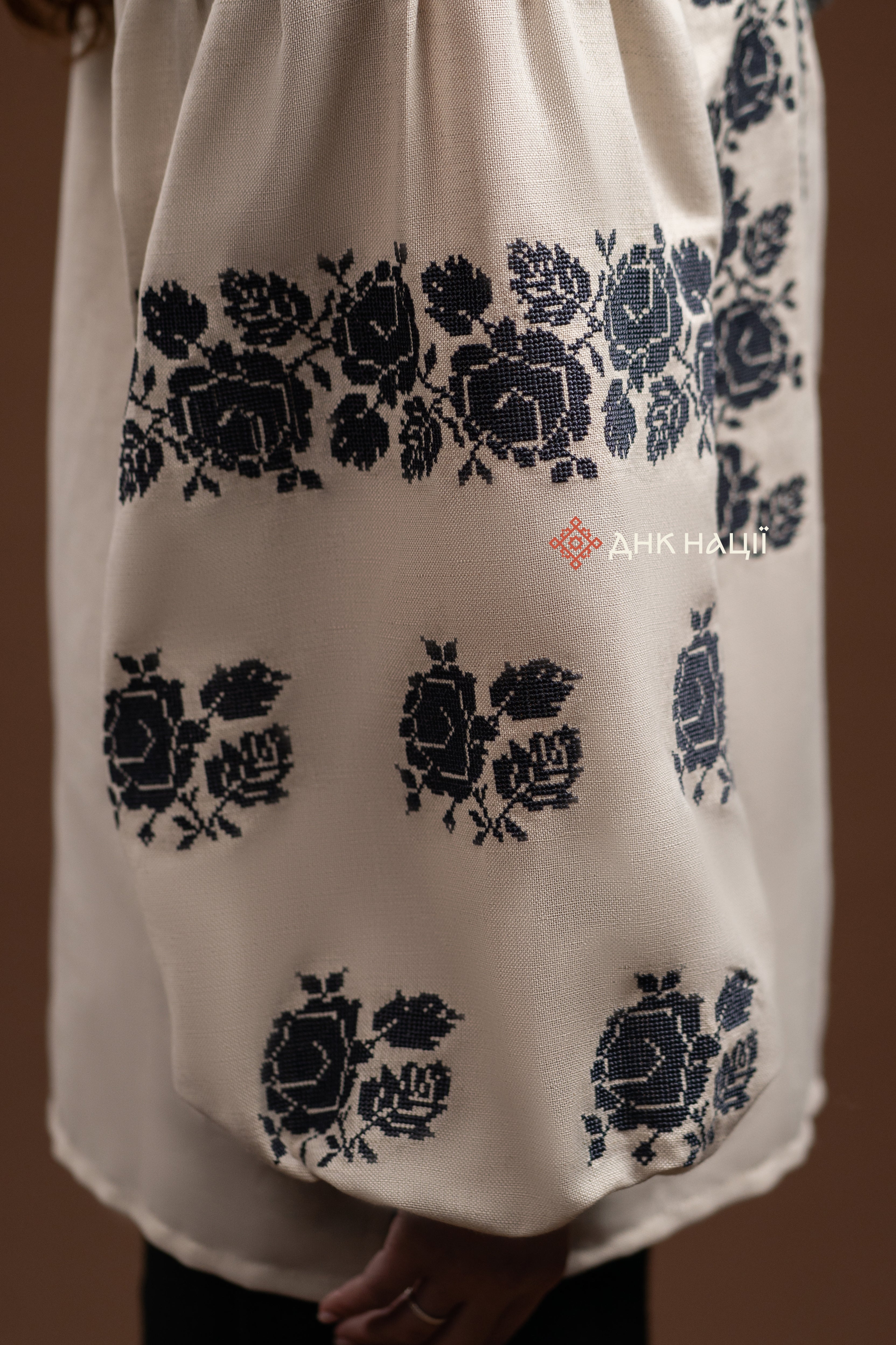 Women’s Embroidered Blouse “Zakvitchana (1)” (Gray)