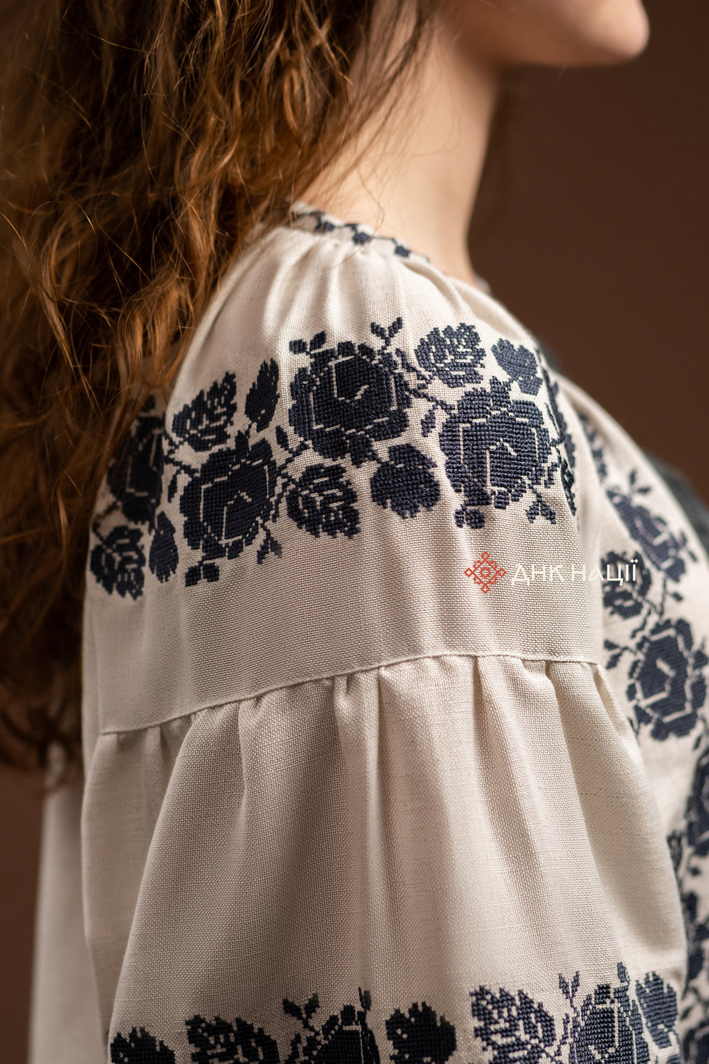 Women’s Embroidered Blouse “Zakvitchana (1)” (Gray)