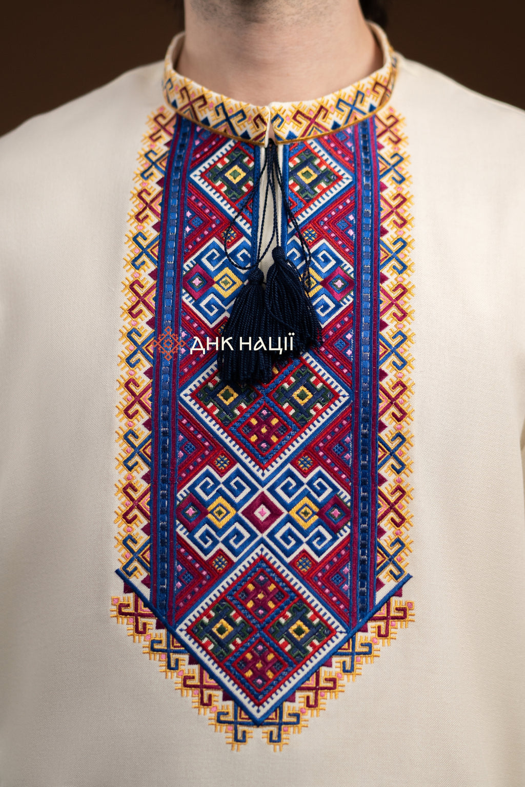 Men's Vyshyvanka "Verkhovynka" (milky-white)