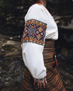 Вишита сукня "Бистриця (2)"(молочна)