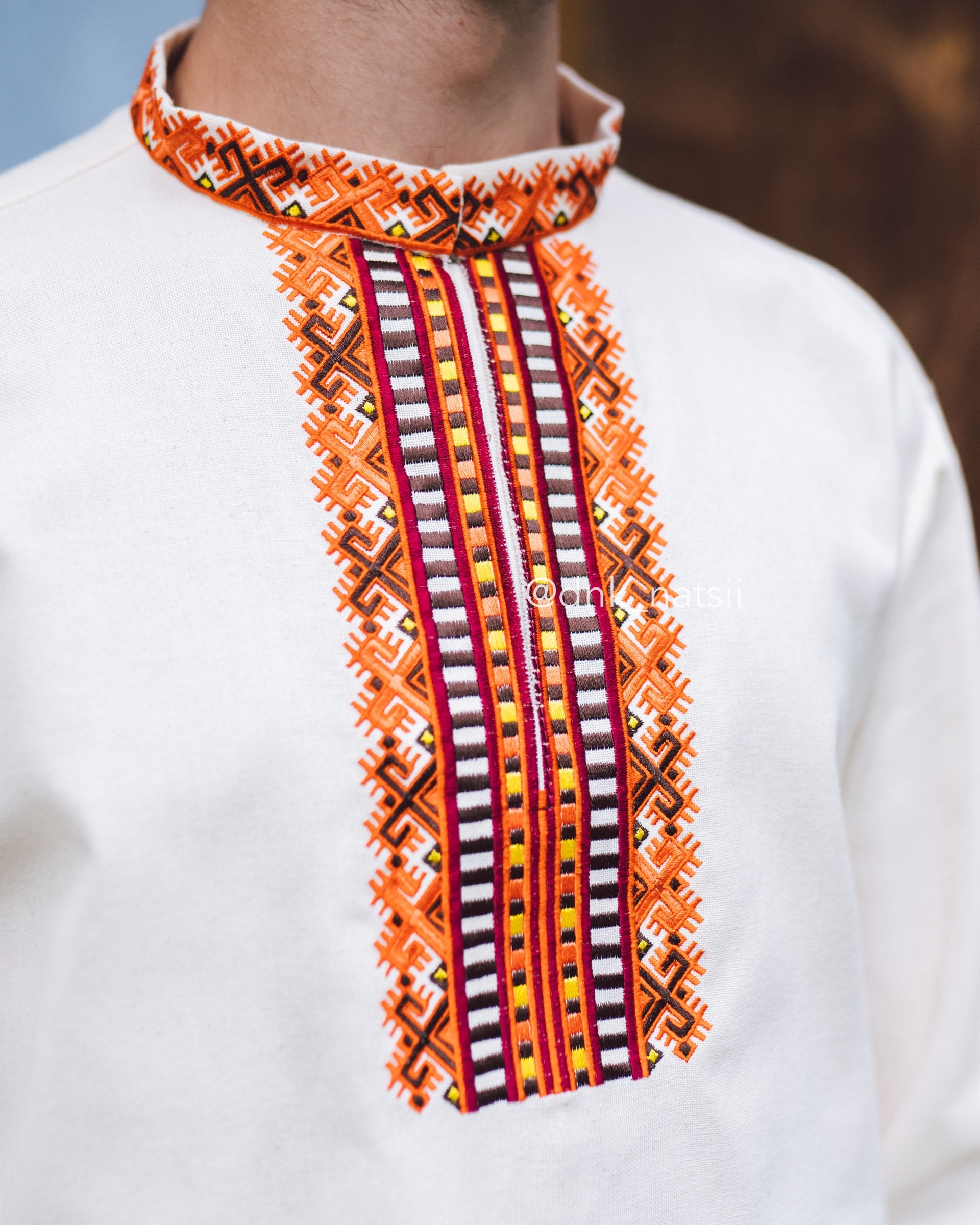 Вишиванка чоловіча "Закарпатська (2)"(молочна)