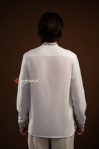 Men’s Embroidered Shirt “Koketka (2)” (Beige)