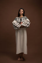 Embroidered Dress “Cheremosh (3)” (Beige)