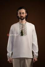 Men’s Embroidered Shirt “Koketka (2)” (Beige)
