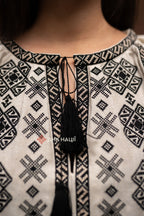 Embroidered Dress “Cheremosh (3)” (Beige)