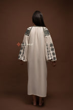 Embroidered Dress “Cheremosh (3)” (Beige)