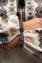 Embroidered Dress “Cheremosh (3)” (Beige)