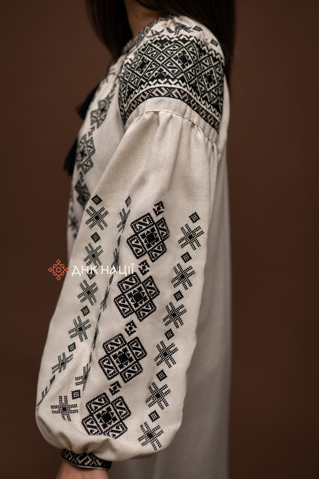 Embroidered Dress “Cheremosh (3)” (Beige)