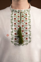 Men’s Embroidered Shirt “Koketka (2)” (Beige)