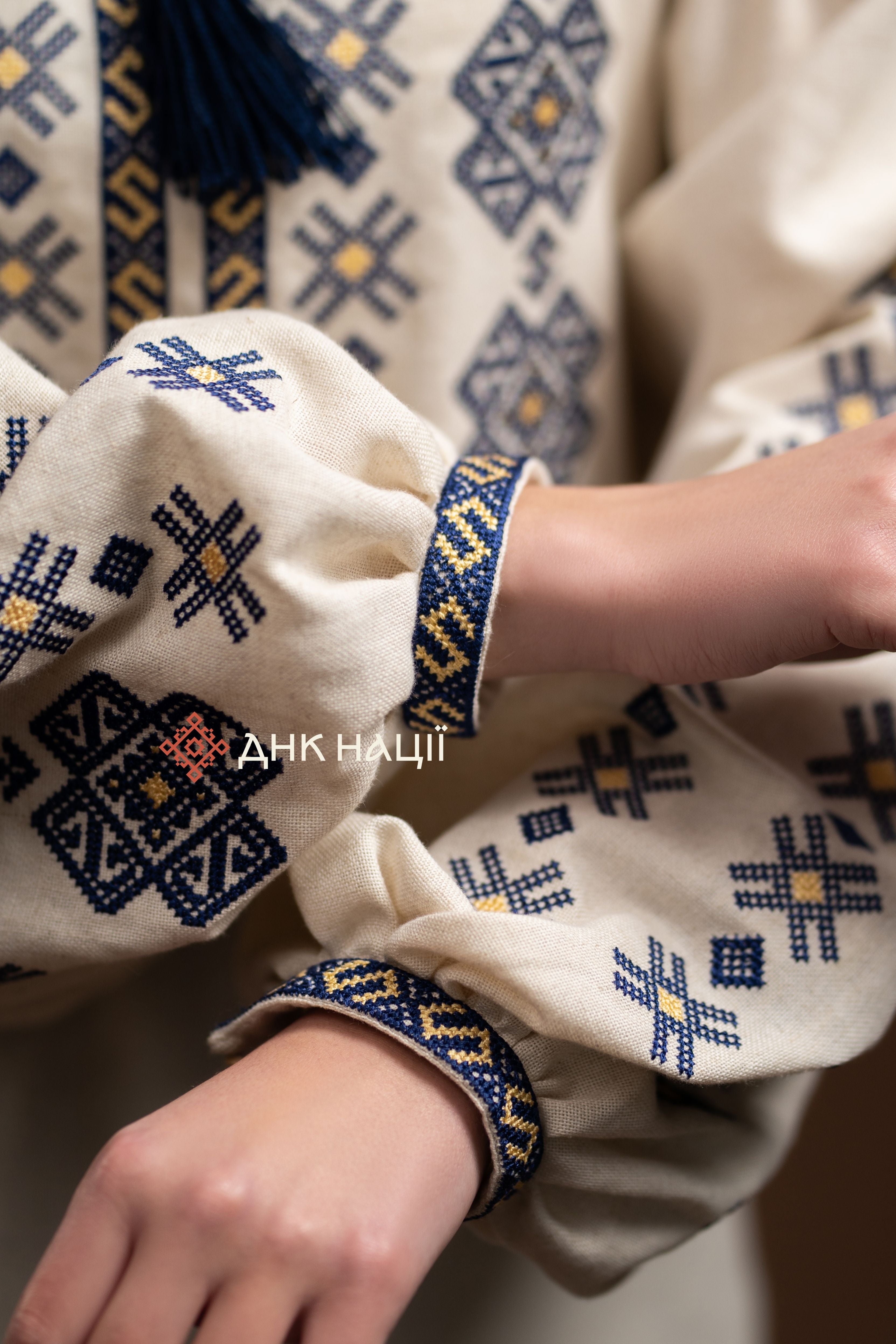 Women’s Embroidered Blouse “Cheremosh (2)” (Beige)