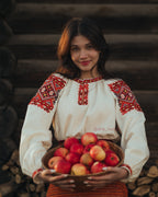 Вишита сукня "Закарпатська (2)"(молочна)
