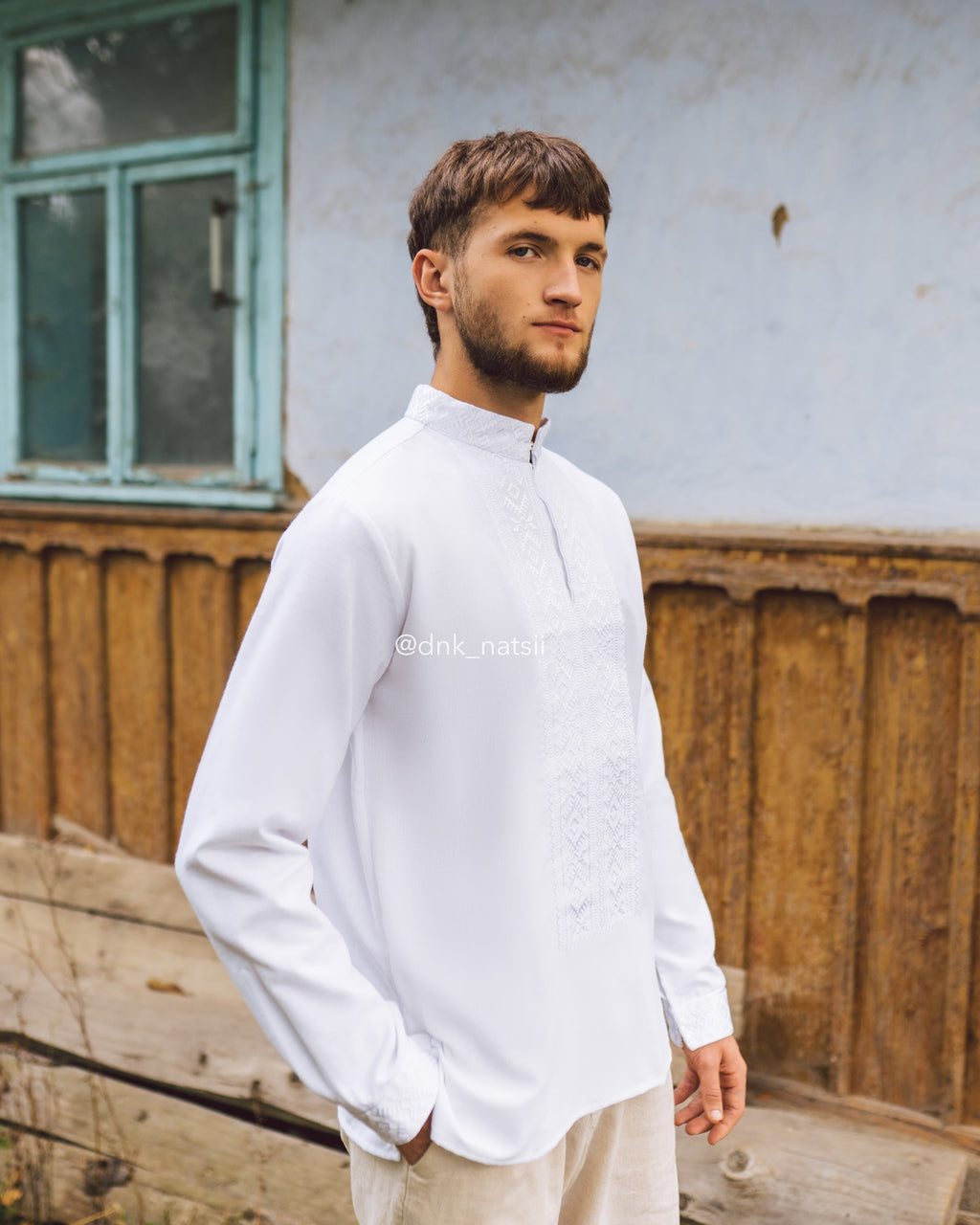Вишиванка чоловіча "Десна (1)"(біла)