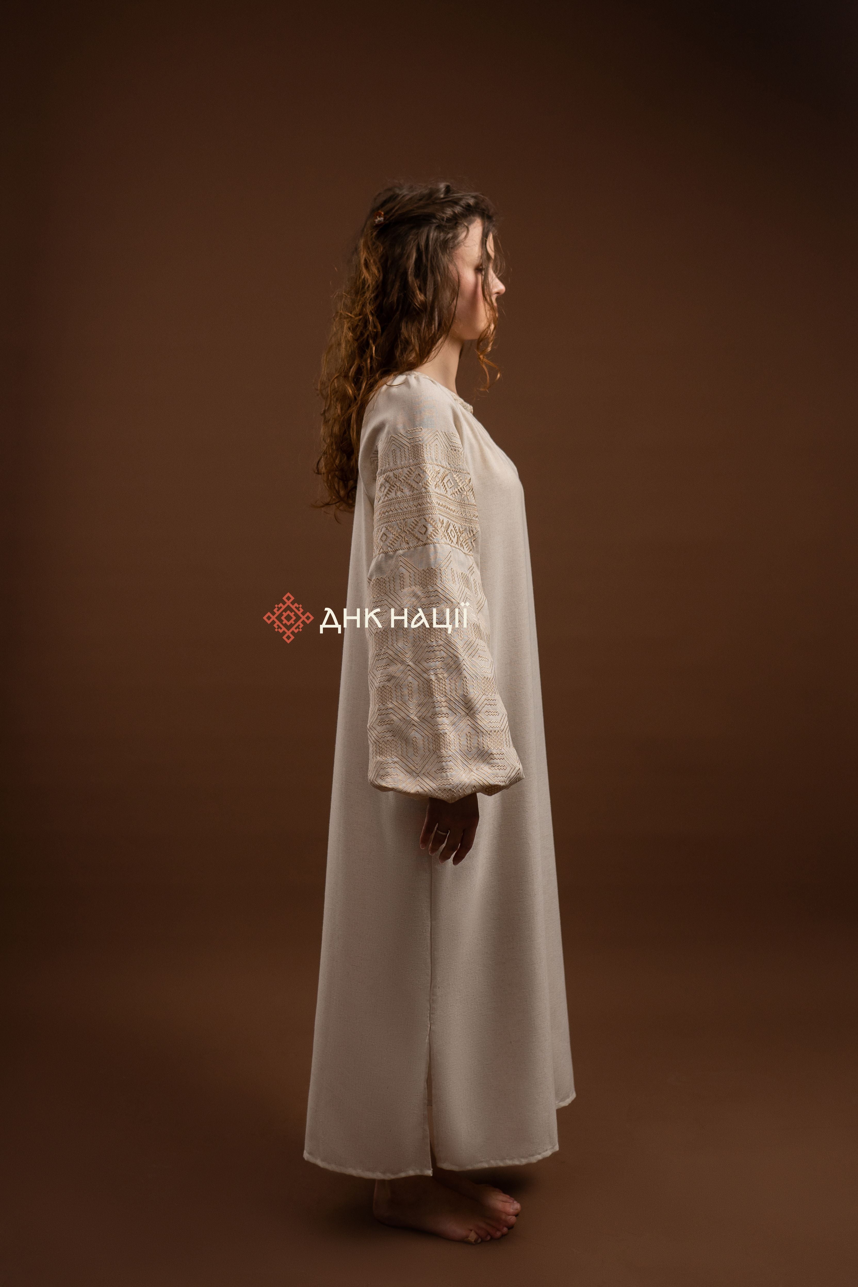 Вишита сукня "Десна (3)"(бежева)