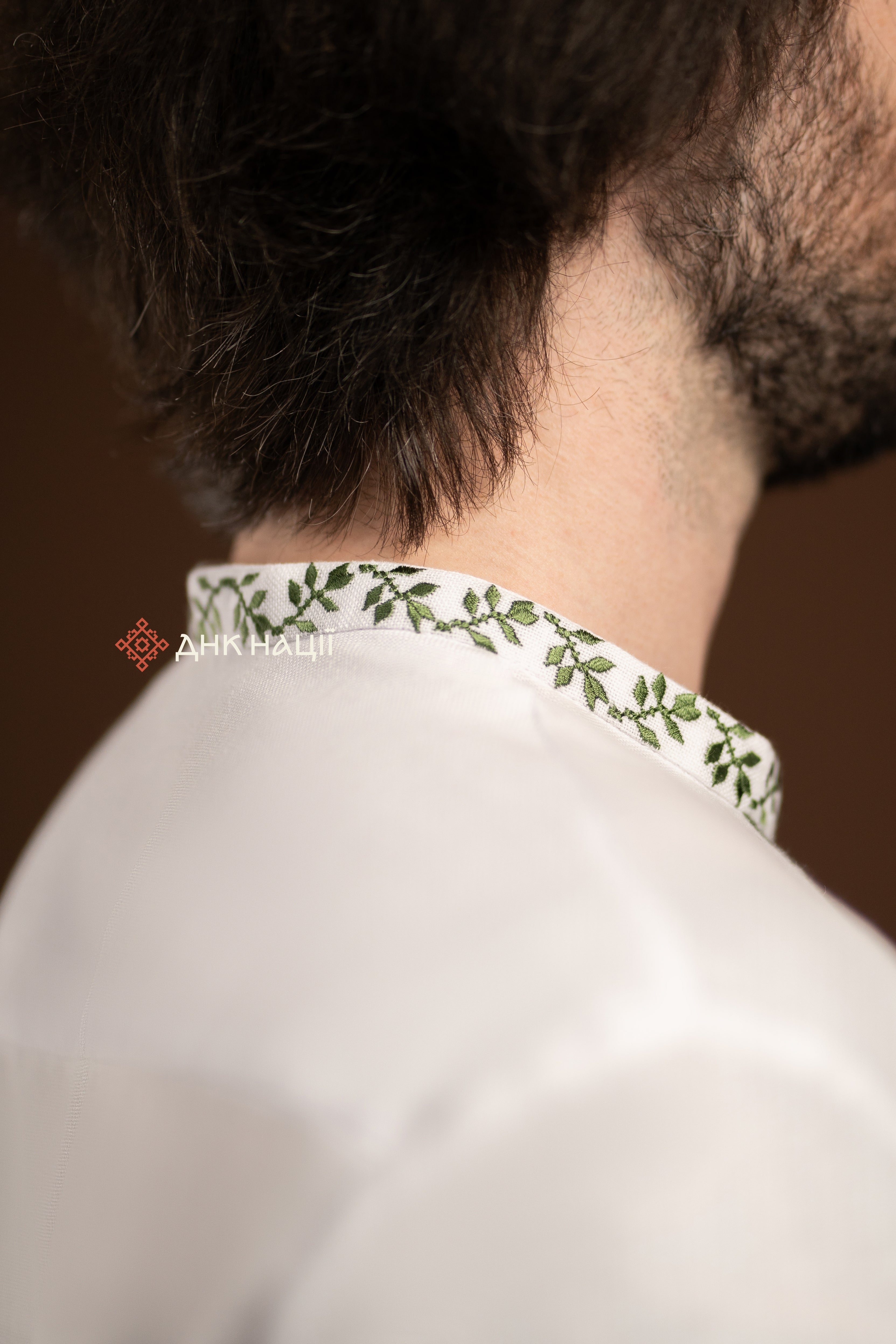 Men’s Embroidered Shirt “Koketka (2)” (Beige)