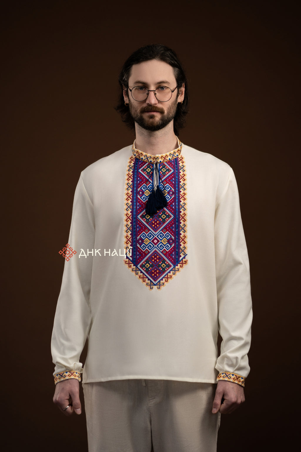 Men's Vyshyvanka "Verkhovynka" (milky-white)