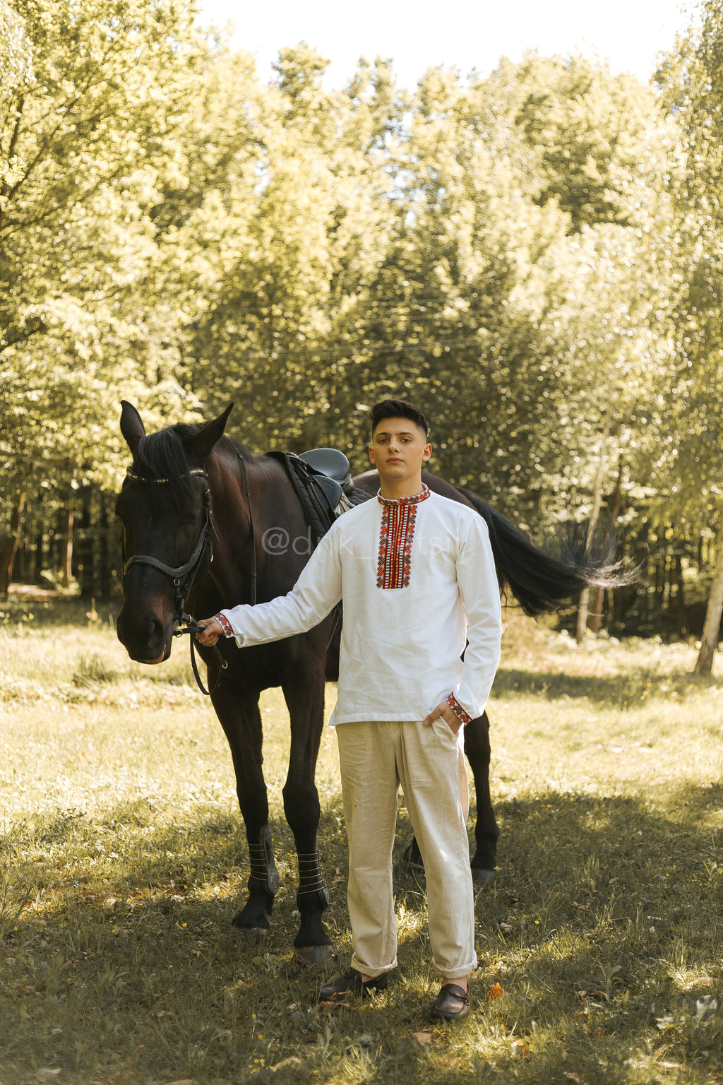 Сорочка чоловіча біла Закарпатська (1) (РОЗПРОДАЖ ОГ - 110)