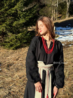 Вишита сукня "Десна (2)"(чорна) - Інтернет-Магазин вишиванок ДНК Нації