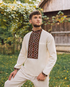 Вишиванка чоловіча "Добробут (1)"(молочна)