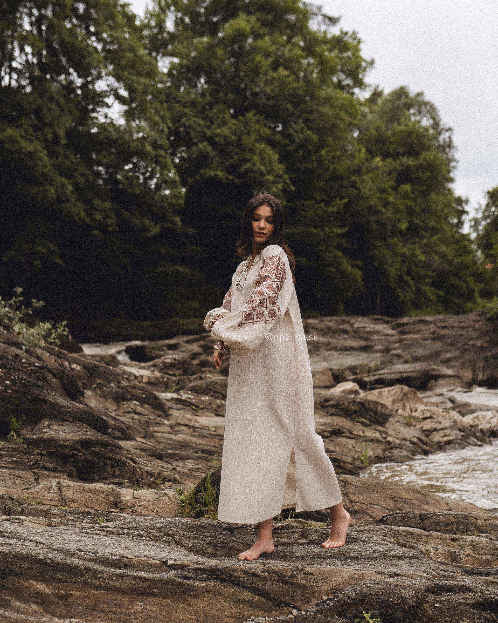 Вишита сукня "Княжа (2)"(сіра)