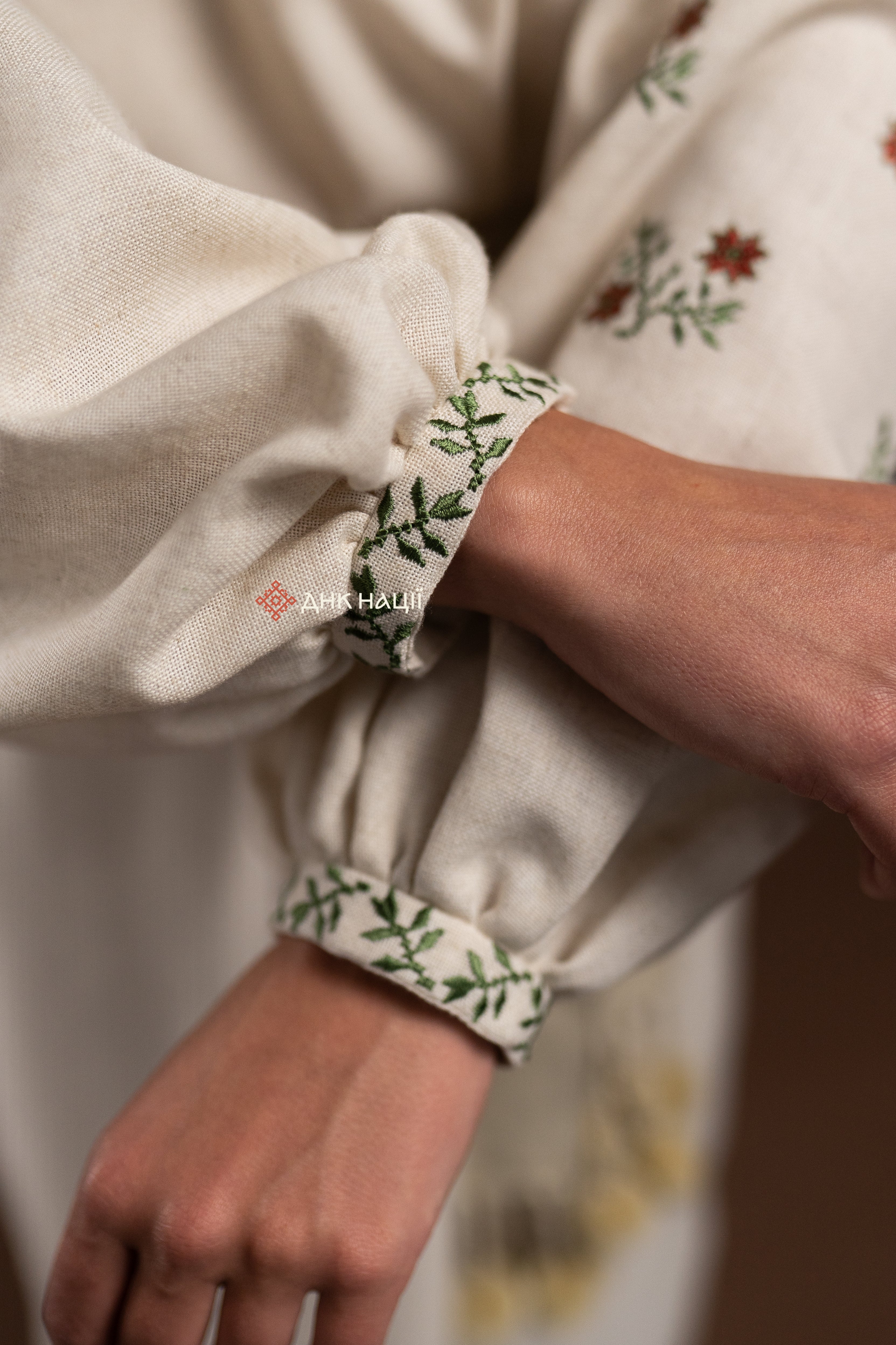 Embroidered Dress "Leliia (1)" (beige)