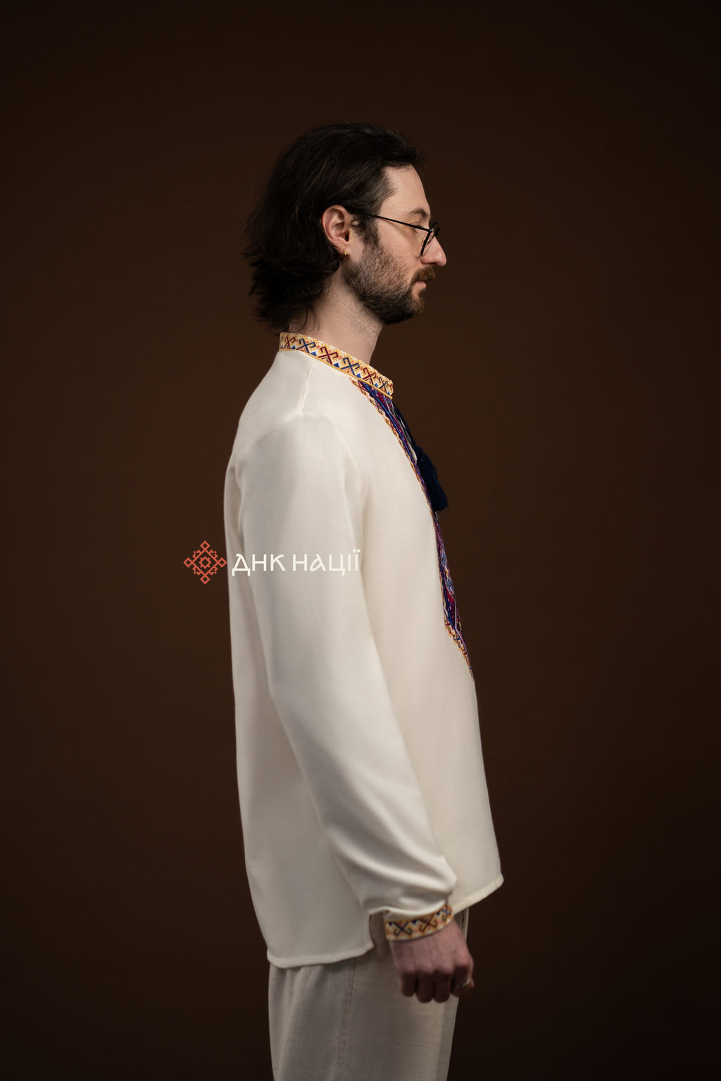 Men's Vyshyvanka "Verkhovynka" (milky-white)