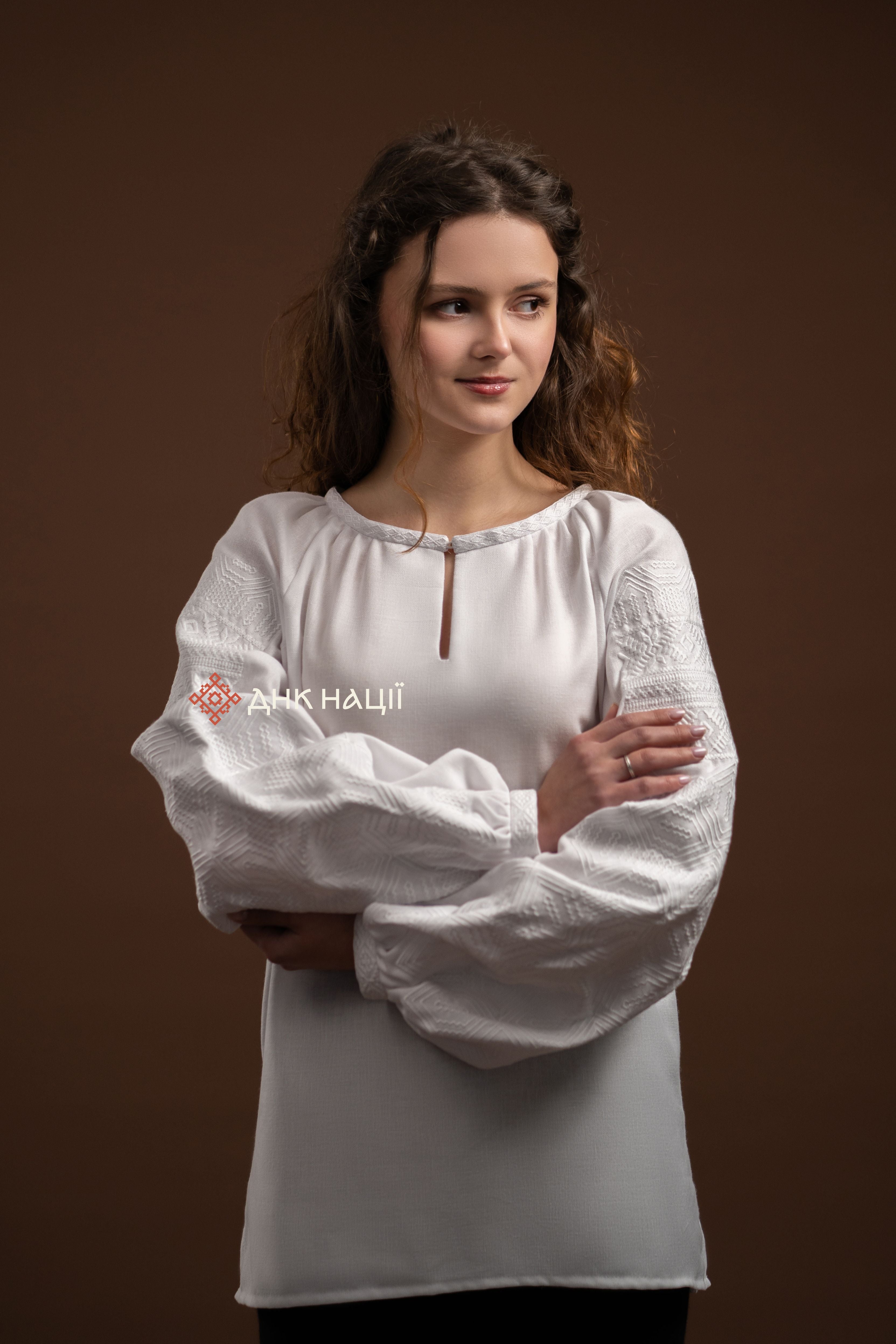 Women’s Embroidered Blouse “Desna (1)” (White)