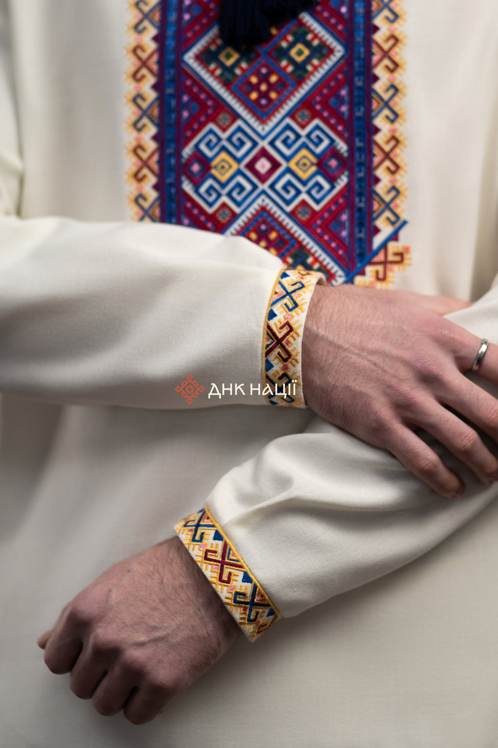 Men's Vyshyvanka "Verkhovynka" (milky-white)