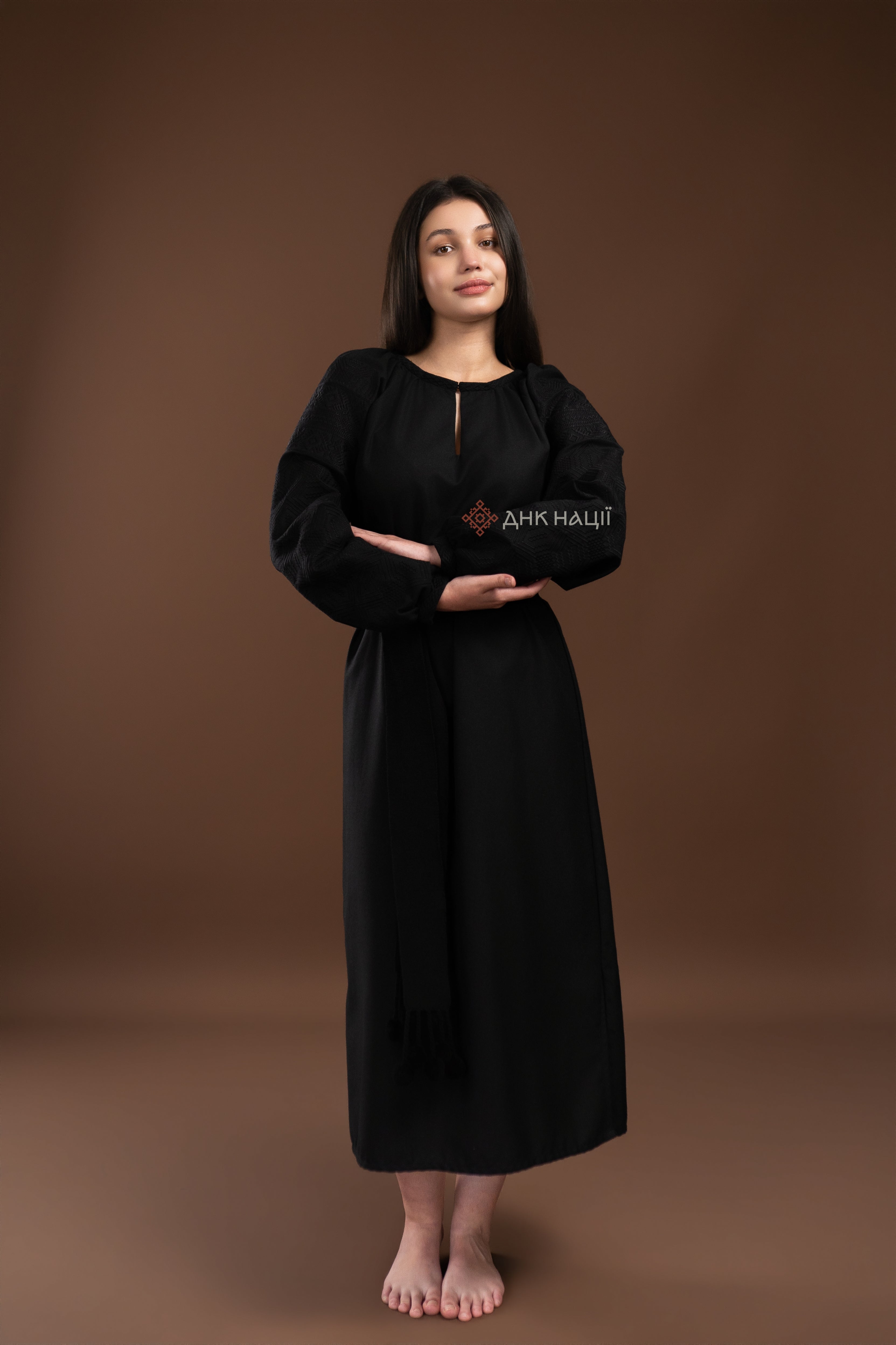Вишита сукня "Десна (2)"(чорна)