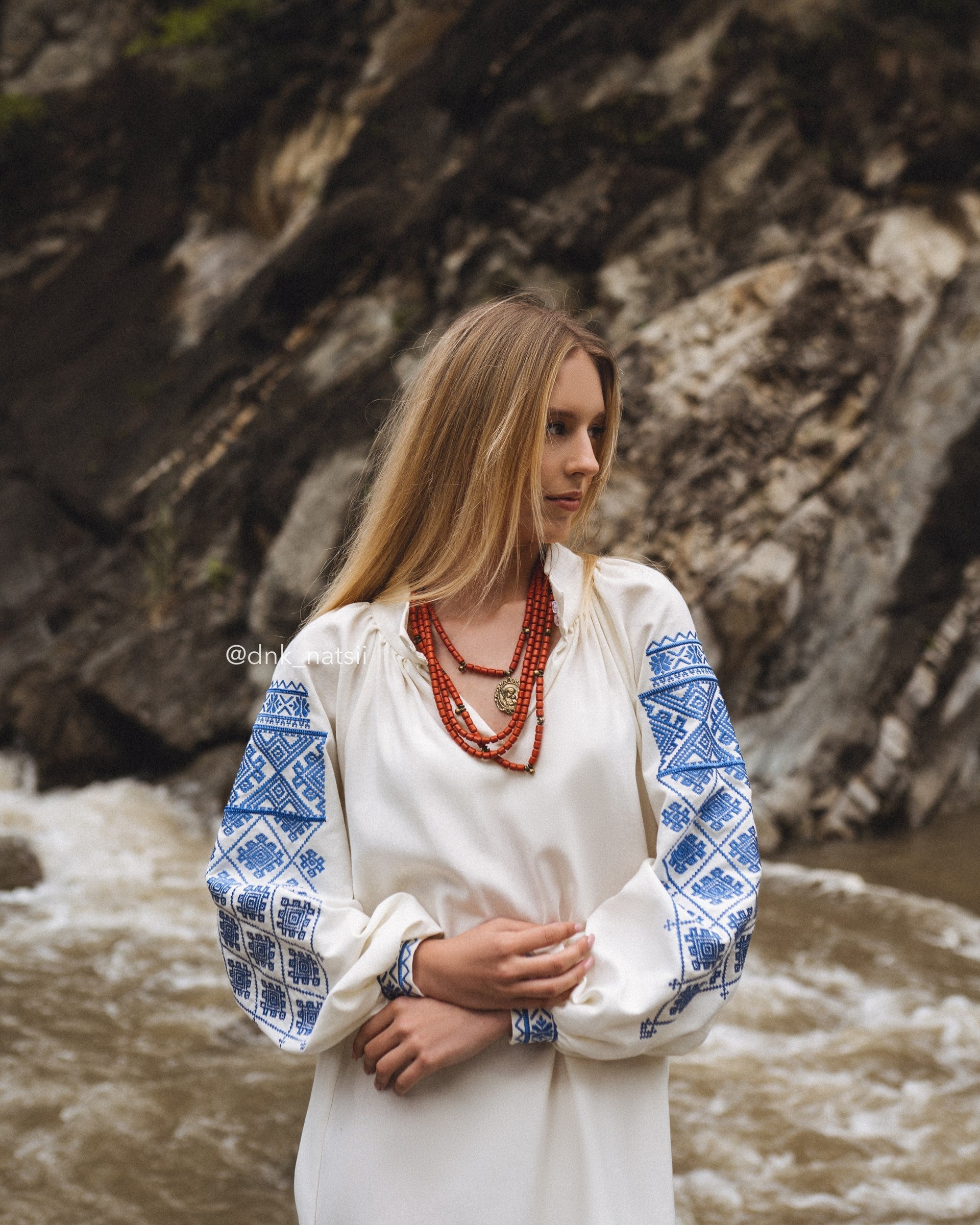 Вишита сукня "Княжа (3)"(молочна)