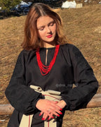 Вишита сукня "Десна (2)"(чорна) - Інтернет-Магазин вишиванок ДНК Нації