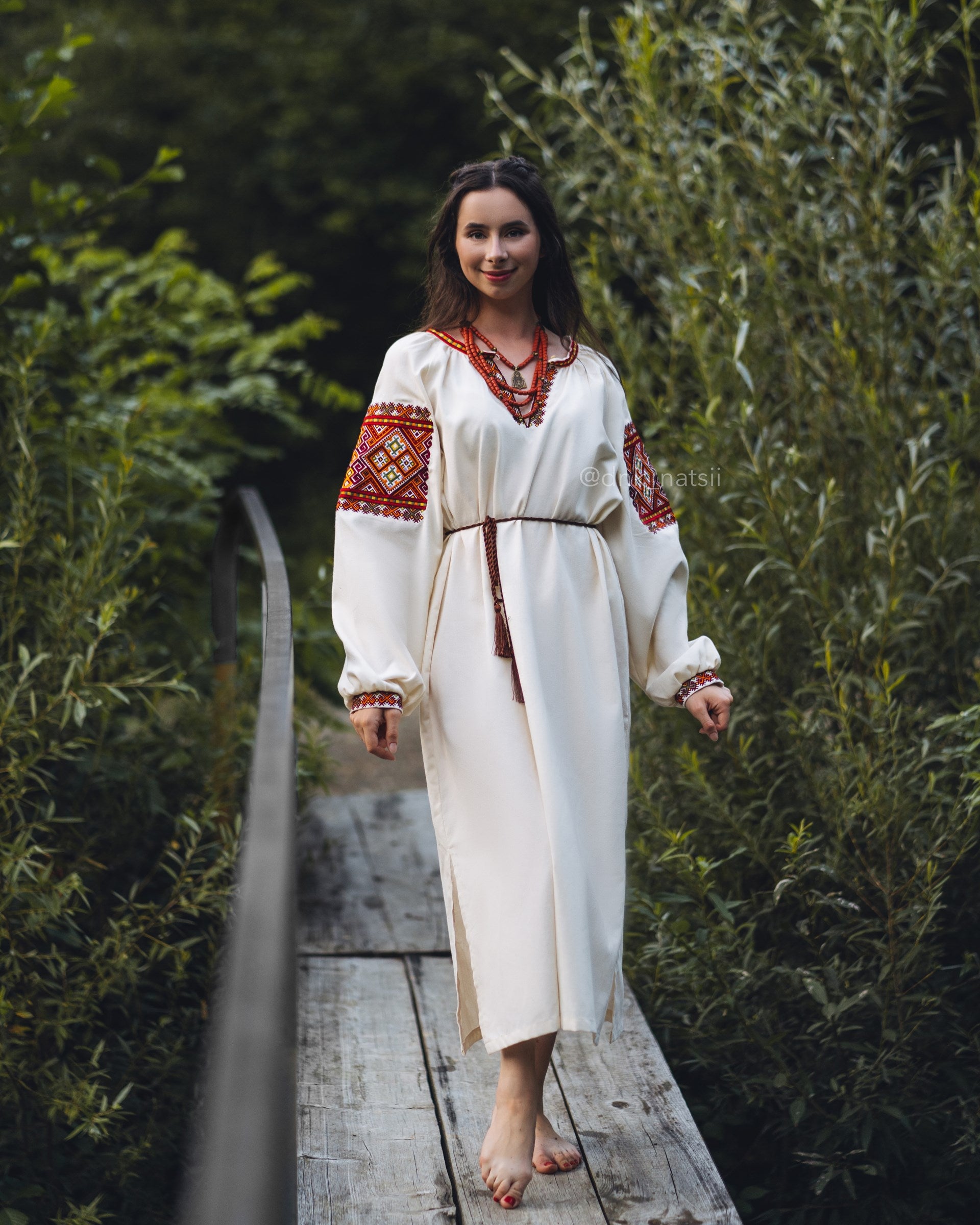 Вишита сукня "Бистриця (1)"(молочна)