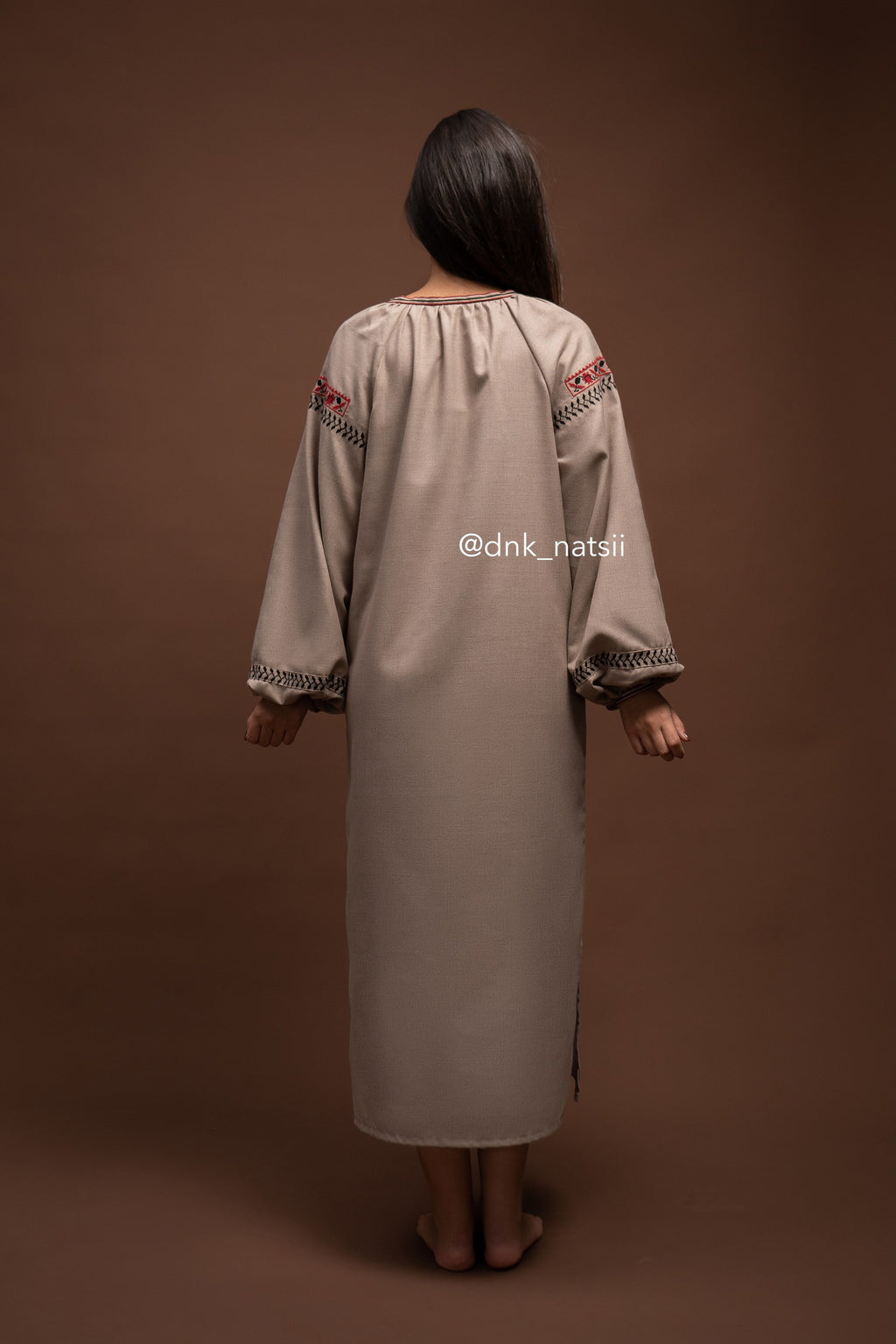 Вишита сукня "Окраса (2)"(коричнева)