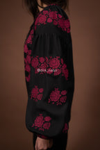 Вишиванка жіноча "Заквітчана (5)"(чорна)