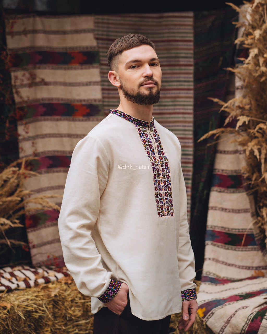 Вишиванка чоловіча "Кокетка (2)"(бежева)