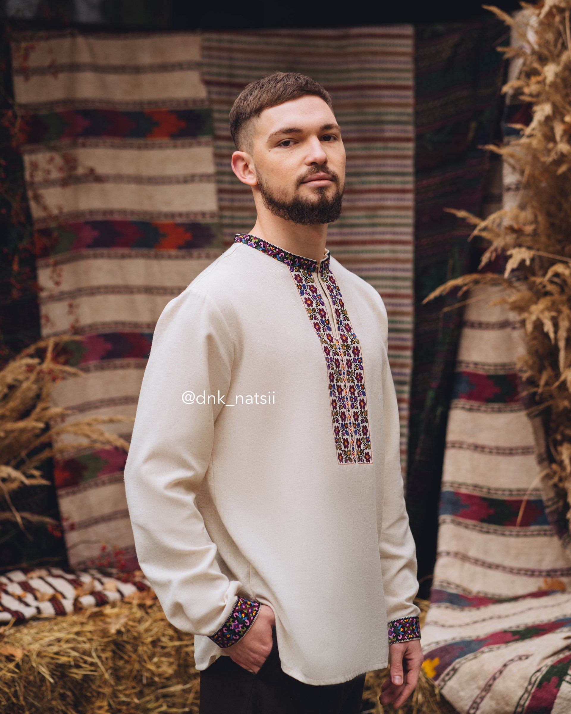 Вишиванка чоловіча "Кокетка (2)"(бежева)