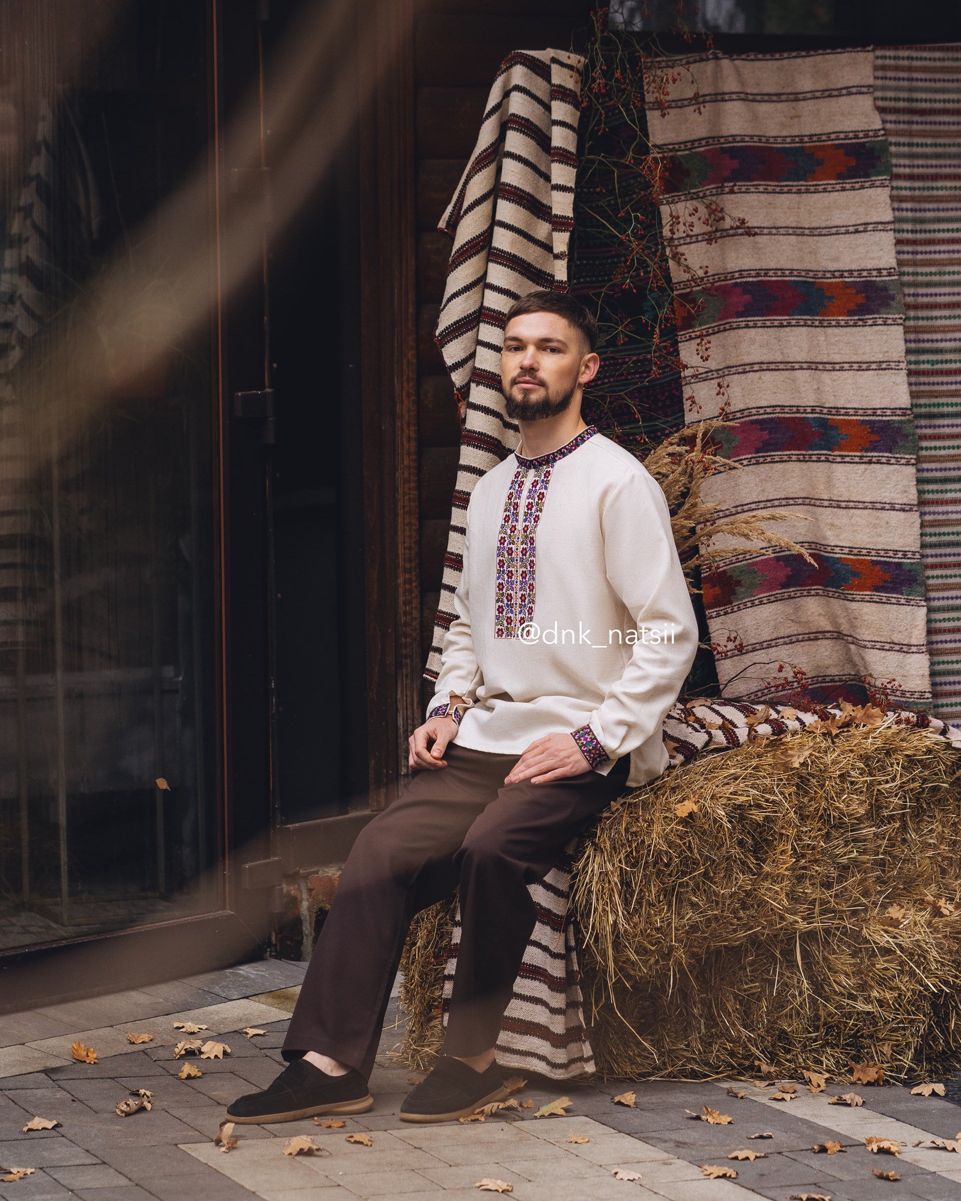 Вишиванка чоловіча "Кокетка (2)"(бежева)