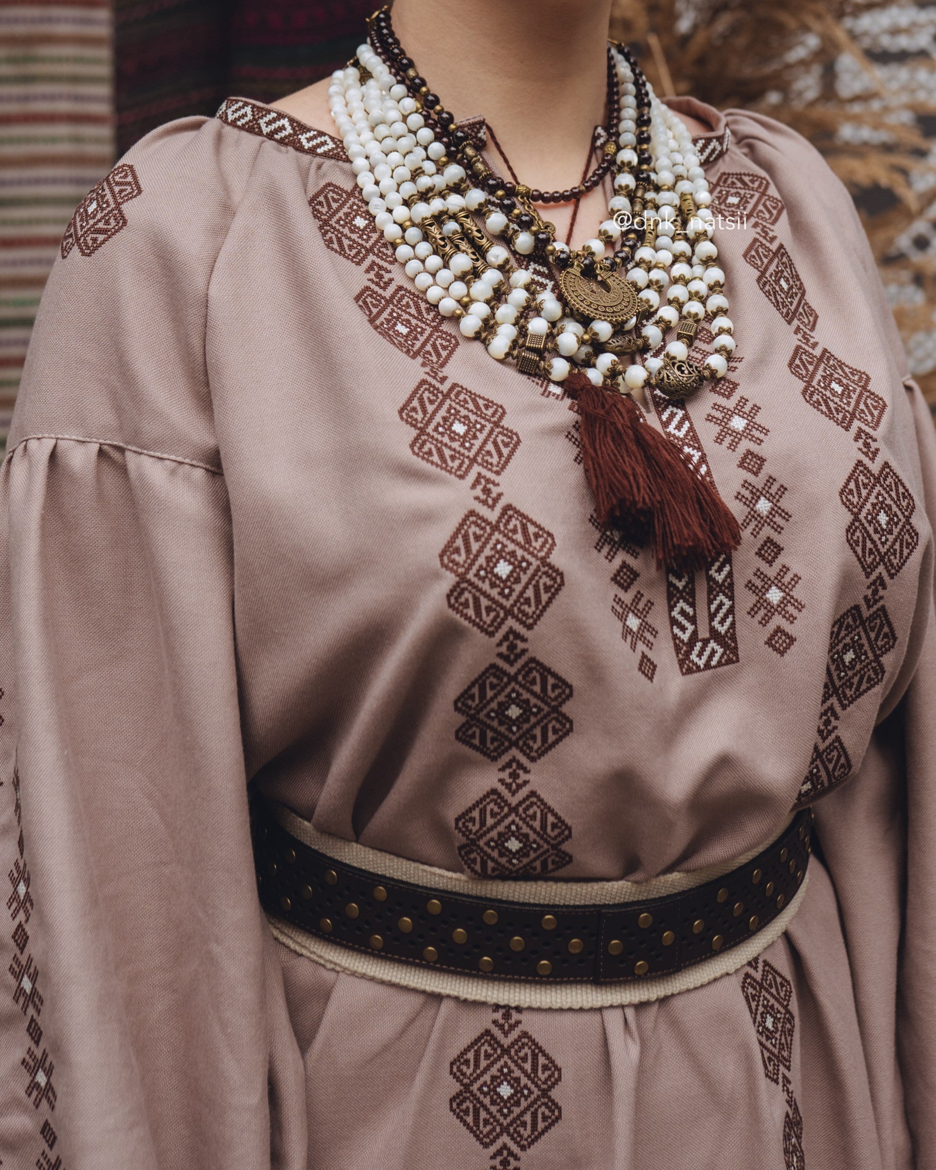 Намисто з каменю "Перламутр"