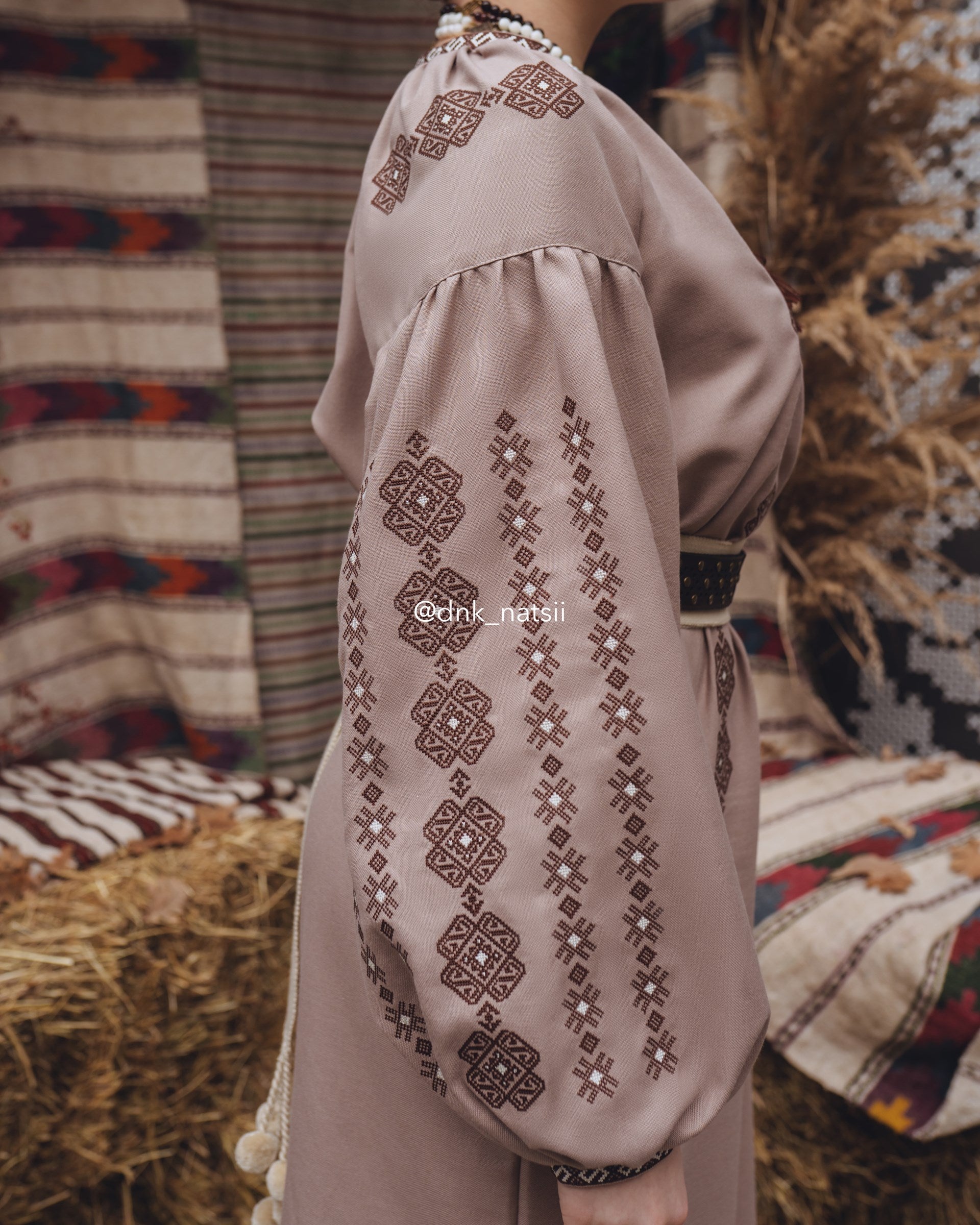 Вишита сукня "Благовільна"(коричнева)