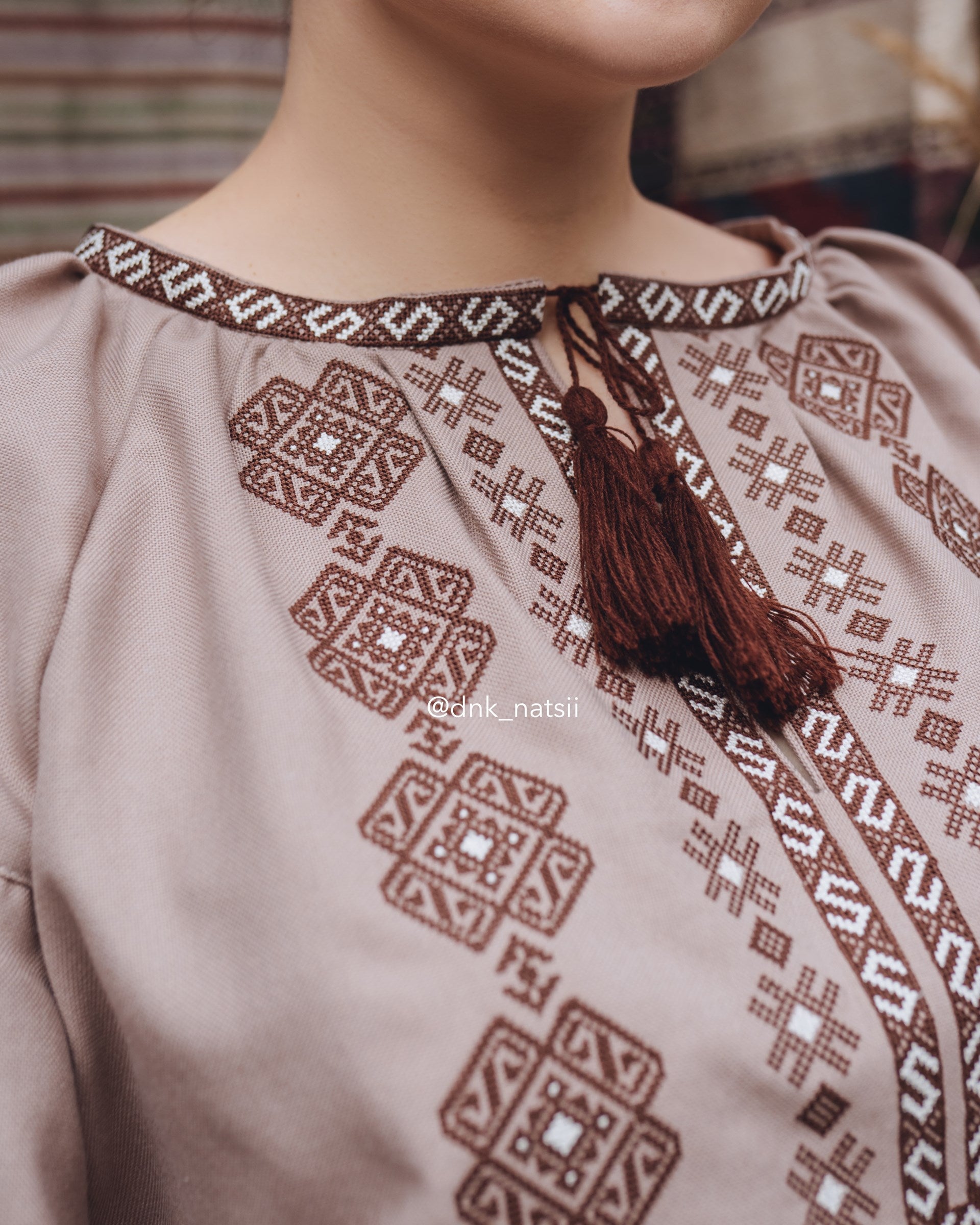 Вишита сукня "Благовільна"(коричнева)