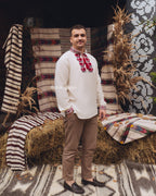 Сорочка чоловіча бежева Злагода (2) (РОЗПРОДАЖ ОГ - 120 ДР- 66)