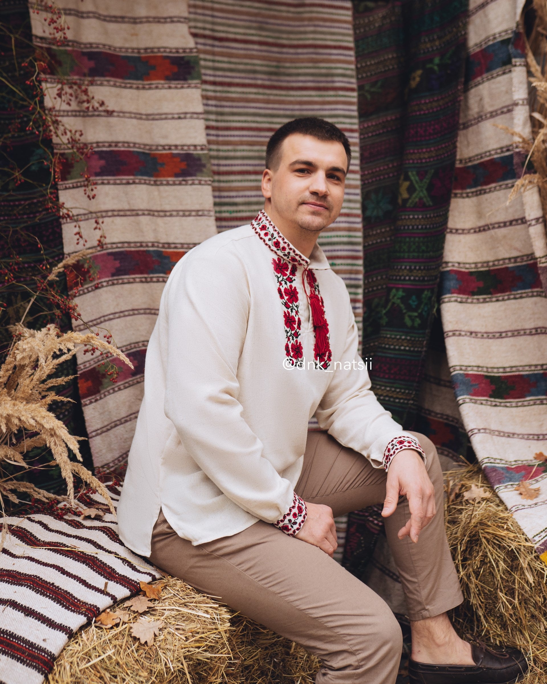 Сорочка чоловіча бежева Злагода (2) (РОЗПРОДАЖ ОГ - 120 ДР- 66)