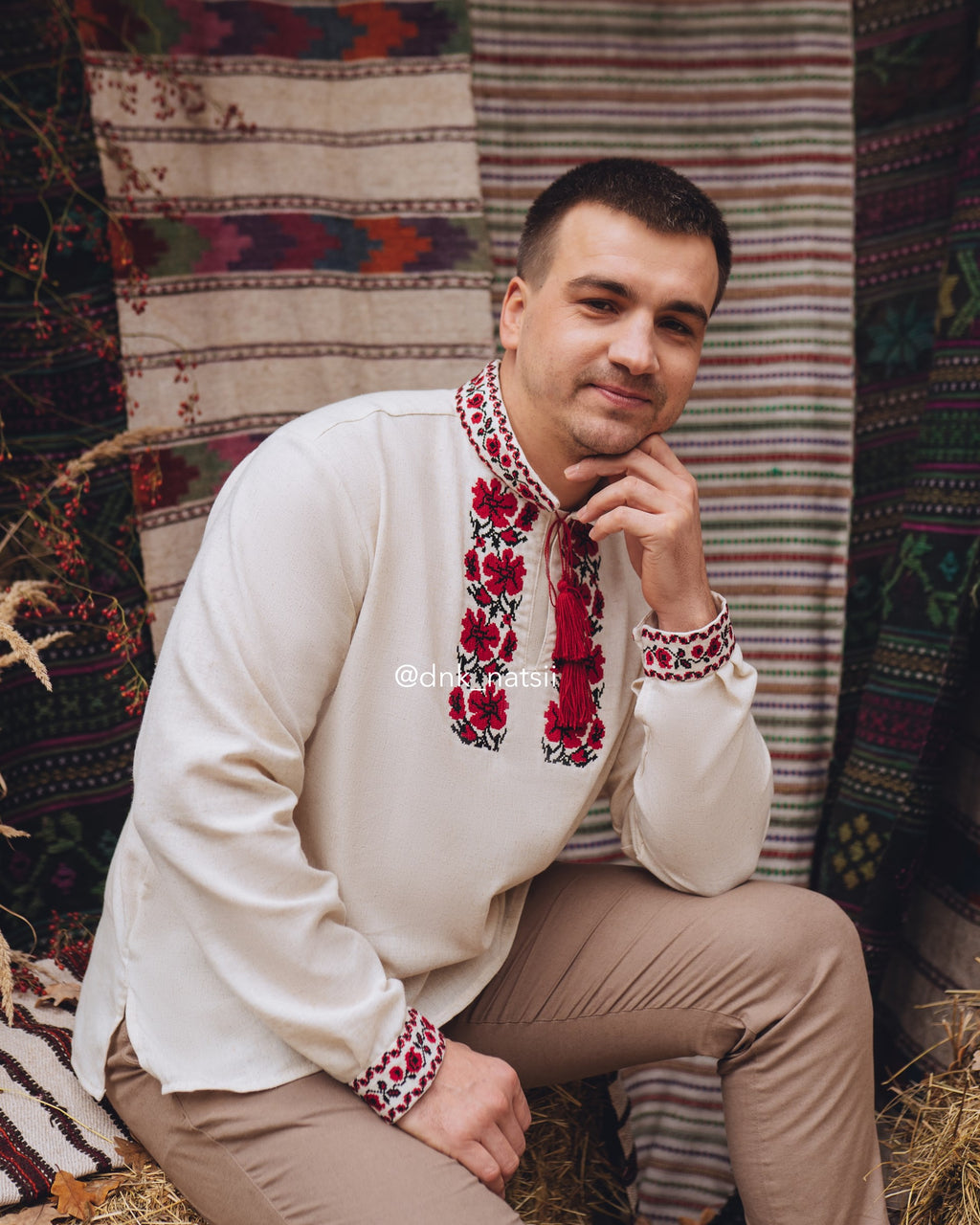 Вишиванка чоловіча "Злагода (2)"(бежева)