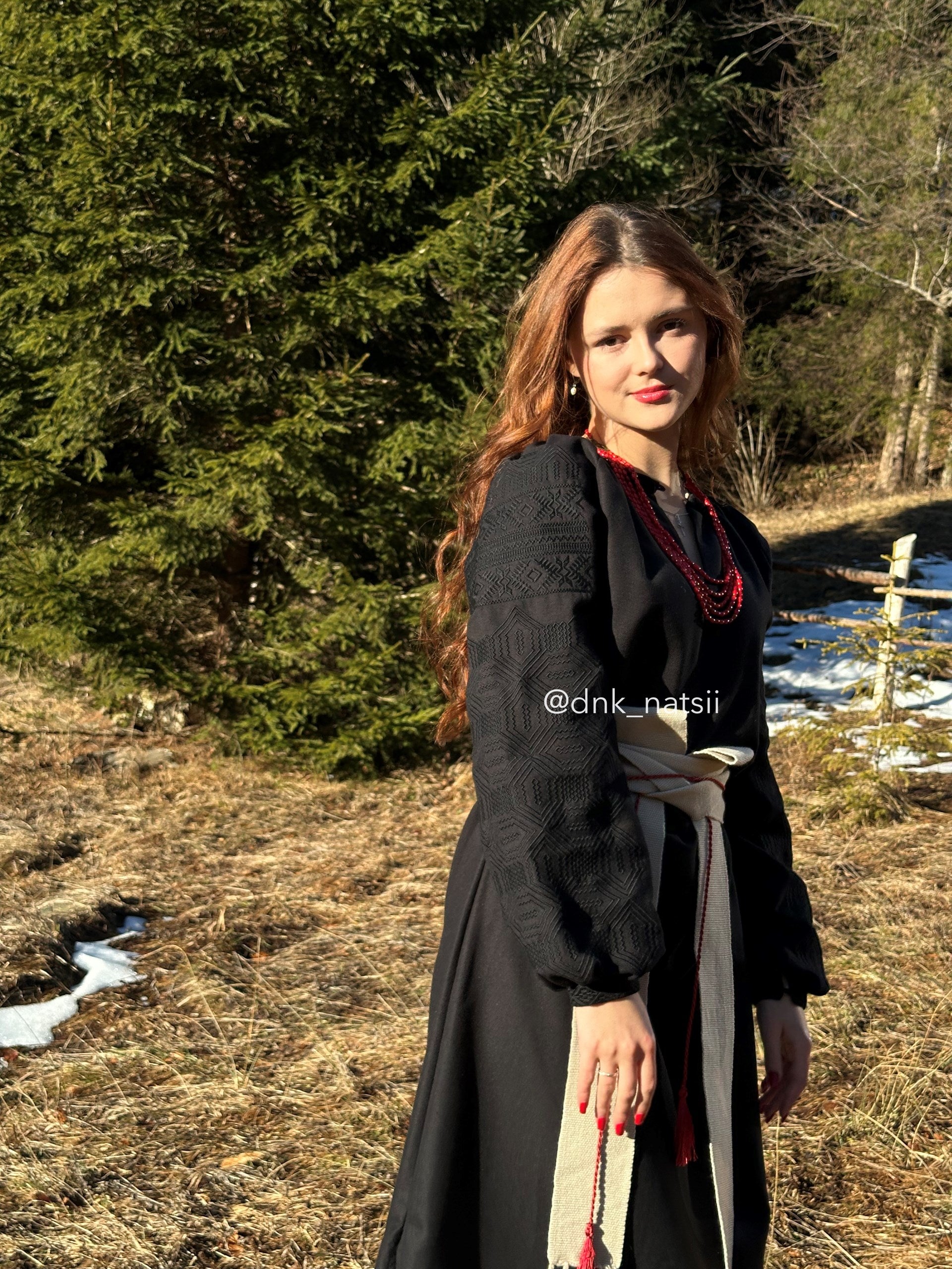 Вишита сукня "Десна (2)"(чорна)