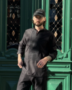 Сорочка чоловіча чорна Десна (2) (РОЗПРОДАЖ ОГ - 95)