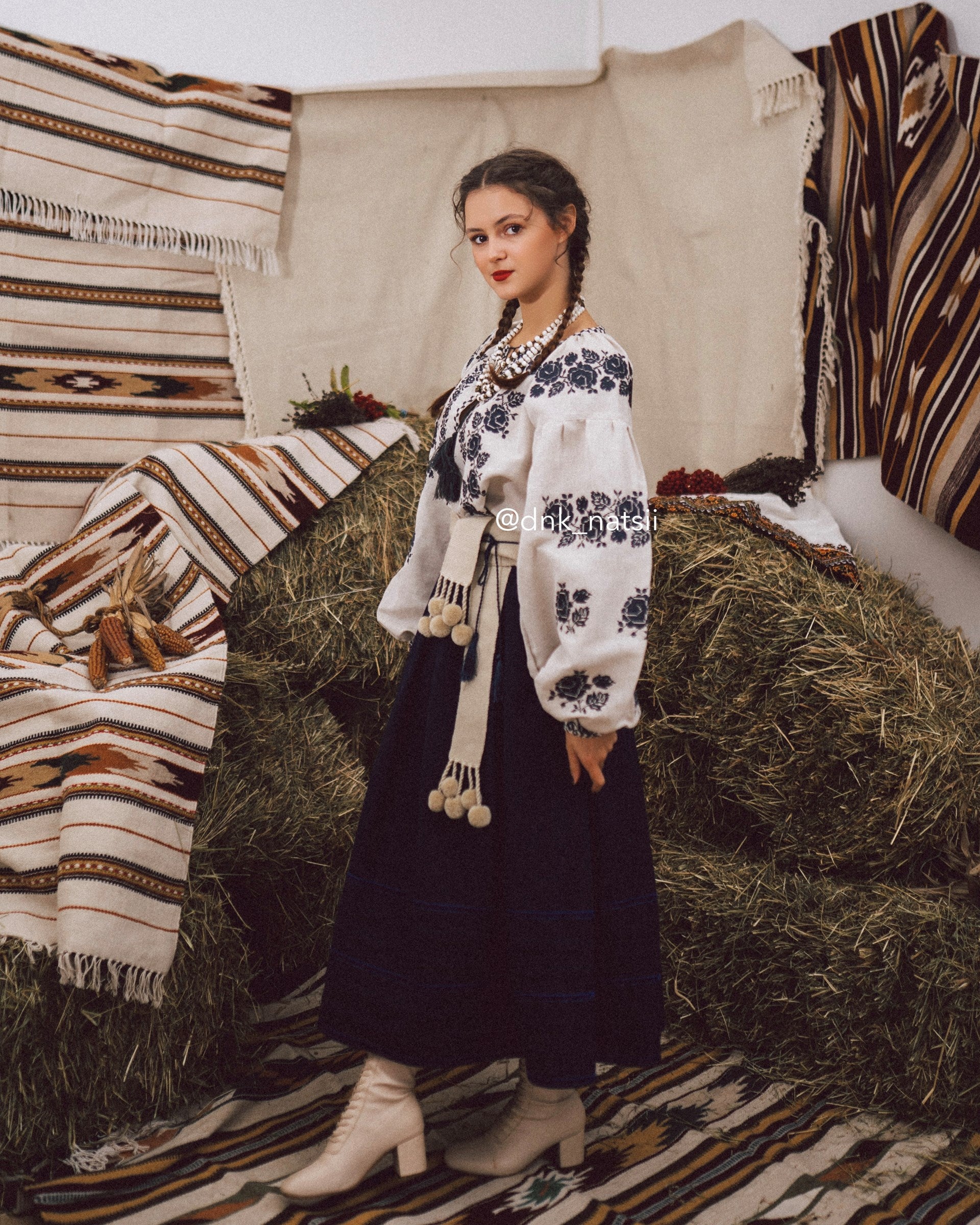 Вишита сукня "Заквітчана (1)"(сіра)