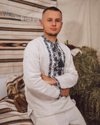 Вишиванка чоловіча "Заквітчана (1)"(сіра)